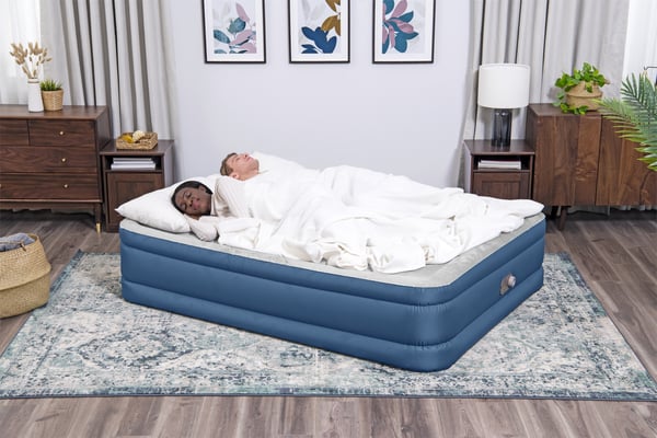 Bestway 69075 / 23 luftmadras Dobbelt madras Blå, Hvid Unisex