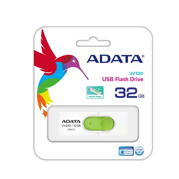 ADATA UV320 USB-nøgle 32 GB USB Type-A 3.2 Gen 1 (3.1 Gen 1) Grøn, Hvid