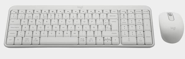 Logitech MK250 Compact Bluetooth Wireless Combo tangentbord Mus inkluderad Universal Trådlös RF + Bluetooth QWERTY Spansk Vit