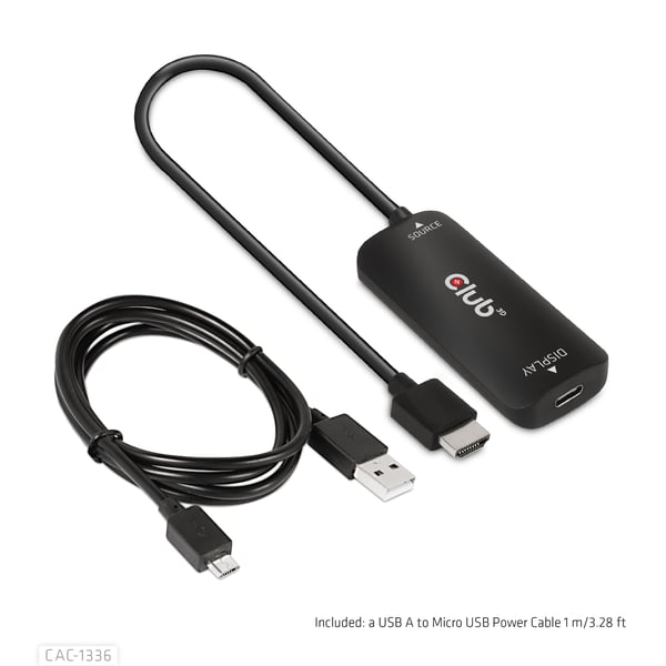 CLUB3D CAC-1336 videokabeladapter 1 m HDMI + USB USB Type-C Svart