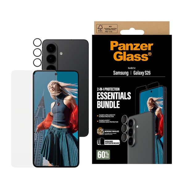 PanzerGlass ® Hoops® 2-in-1 Pakke Samsung Galaxy S26 | Ultra-Wide Fit