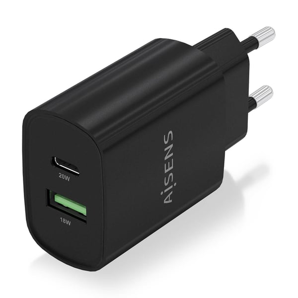 AISENS A110-0755 oplader til mobil enhed Universel Sort Vekselstrøm Hurtig opladning Indendørs