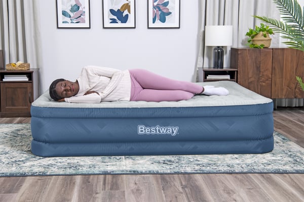 Bestway 69075 / 23 luftmadras Dobbelt madras Blå, Hvid Unisex