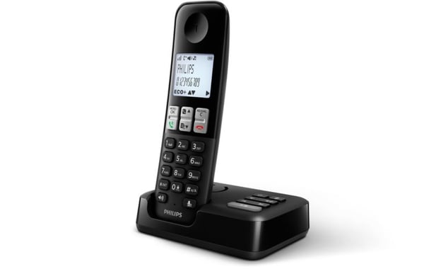 Philips D2551B DECT telefon Nummervisning Sort