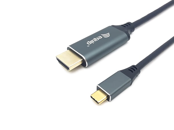 Equip 133417 videokabeladapter 3 m USB Type-C HDMI Typ A (standard) Grå, Svart