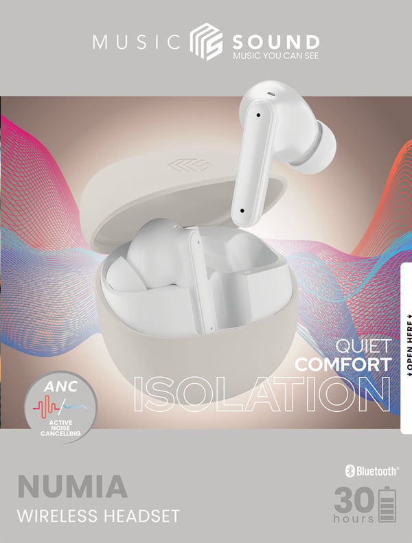 Music Sound Numia Kuulokkeet True Wireless Stereo (TWS) In-ear Puhelut/Musiikki Bluetooth Valkoinen