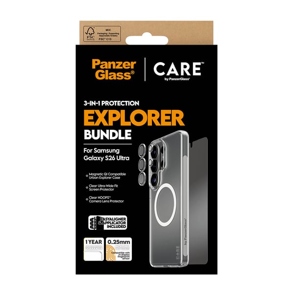 PanzerGlass ® | CARE™ by ® 3-in-1 Pakke Samsung Galaxy S26 Ultra