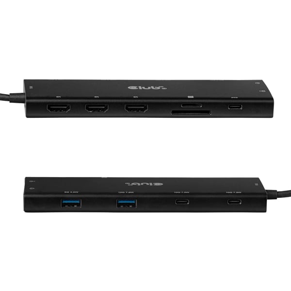 CLUB3D 12-in-1 USB-C® – kolmois-HDMI™-jakaja, DP 2.1, PD 3.0, 100 W, 1 m