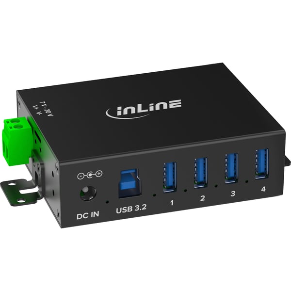 InLine 35396A interface hub USB 3.2 Gen 1 (3.1 Gen 1) Type-B 5000 Mbit/s Sort