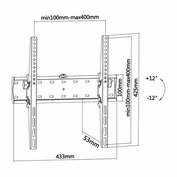 AISENS WT55T-015 TV-kiinnike 81,3 cm (32") Musta