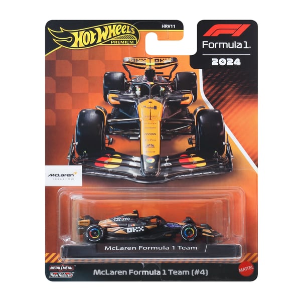 Hot Wheels Formula 1-racerbil, formgjutna samlarleksaker i skala 1:64 (stilen kan variera)