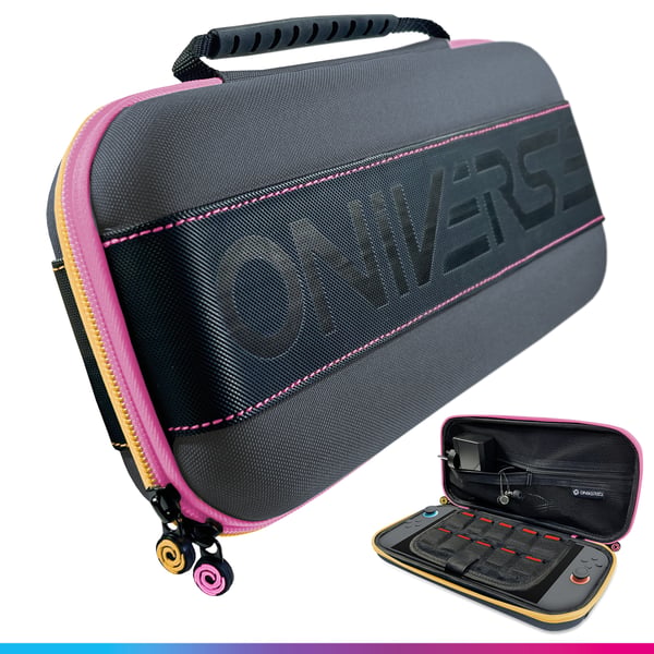 Oniverse ONICAS2-MULTI-PINK transportabel spillekonsol etui Lommeetui Nintendo Bomuld Sort, Lyserød, Gul