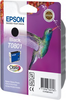 Epson Hummingbird Blækpatron Black T0801 Claria Photographic Ink