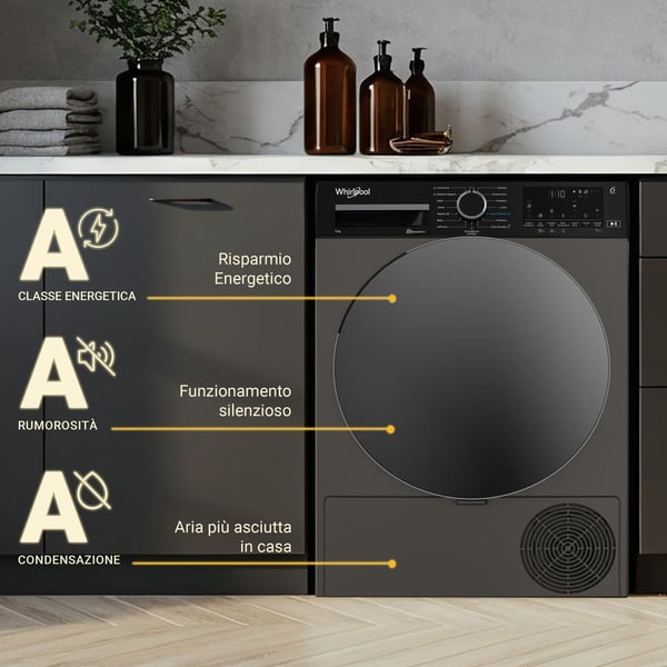Whirlpool C WD 96M GBS IT tørretumbler Fritstående Front-læsning 9 kg Grå
