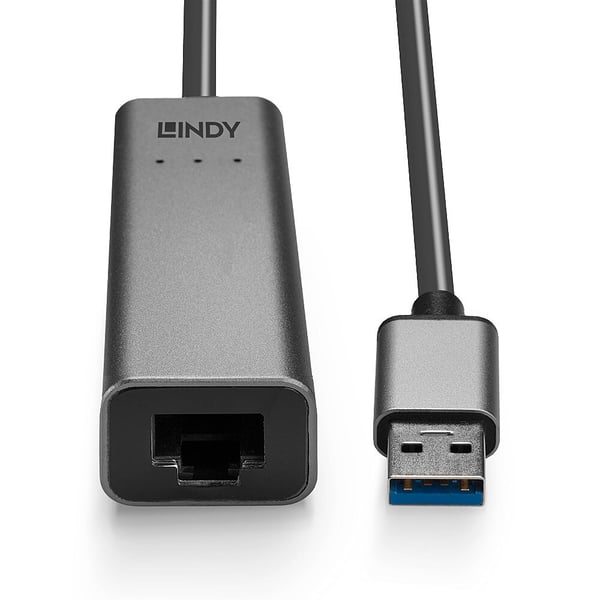 Lindy 43313 kabelomvandlare (hane/hona) USB-A RJ-45 Silver