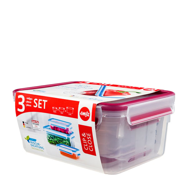 EMSA 508566 matburkar Rektangulär Ställ Transparent 3 styck