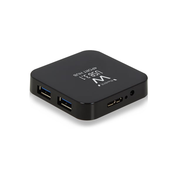 Ewent EW1134 gränssnittshubbar USB 3.2 Gen 2 (3.1 Gen 2) Type-A 5000 Mbit/s Svart