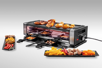 Unold 48730 raclettegrill 8 personer 1200 W Svart, Rostfritt stål