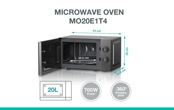 Gorenje MO20E1T4 Rostfritt stål Enbart mikrovågsugn Bänkdiskmaskin 20 l 700 W