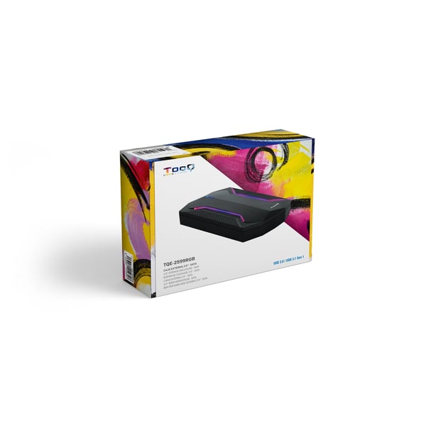 TooQ TQE-2599RGB drevkabinet HDD/SSD kabinet Sort 2.5"