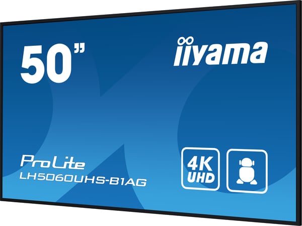 iiyama LH5060UHS-B1AG skilte display Digital A-tavle 125,7 cm (49.5") LED Wi-Fi 500 cd/m² 4K Ultra HD Sort Indbygget processer Android 11 24/7