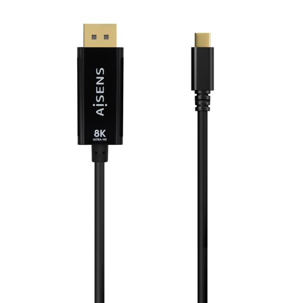 AISENS A109-0688 videokabeladapter 0,8 m USB Type-C DisplayPort Svart