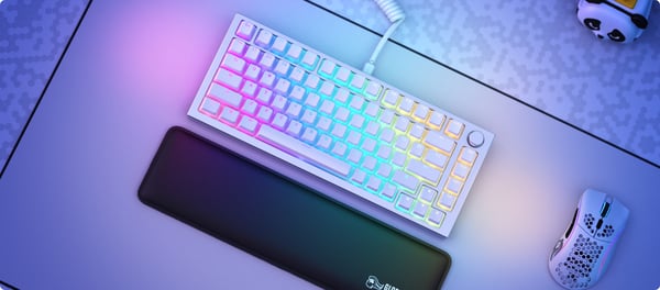 Glorious Aura Keycaps - 145 taster, amerikansk system, hvid