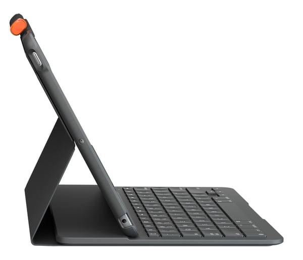 Logitech Slim Folio - Tastatur og folio-cover - trådløs - Bluetooth - QWERTZ - Schweizisk - Grafit -
