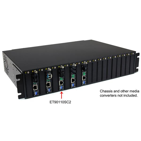 StarTech.com ET90110SC2 mediakonverterare för nätverk 200 Mbit/s 1310 nm Flerläge Svart