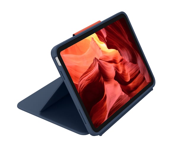 Logitech Rugged Combo 4 - Näppäimistö ja foliokotelo - Apple Smart Connector - Klassinen sininen - Applelle