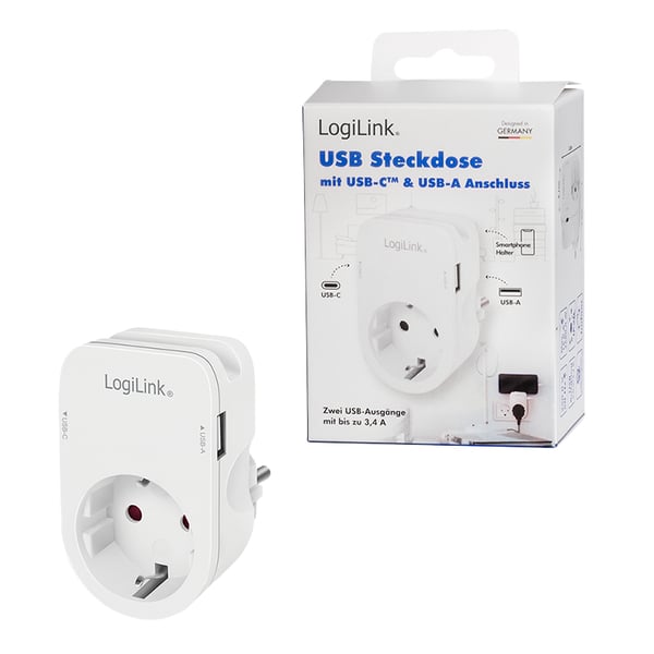 LogiLink PA0259 oplader til mobil enhed Universel Hvid Vekselstrøm Indendørs
