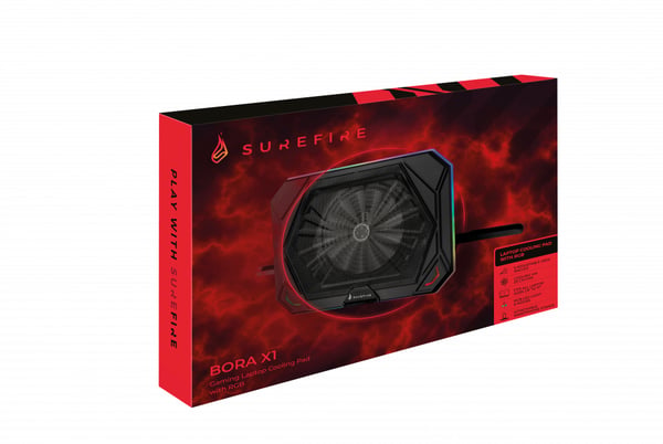 SureFire Bora X1 køling til laptop 43,2 cm (17") 750 rpm Sort