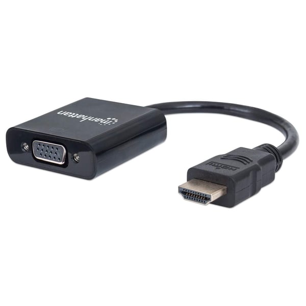 Manhattan 151436 videokabel adapter 0,3 m HDMI Type A (Standard) VGA (D-Sub) Sort