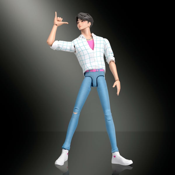 Mattel KPop Demon Hunters Saja Boys Jinu-actionfigur på 17 cm med tillbehör samt utbytbara ansikten och händer