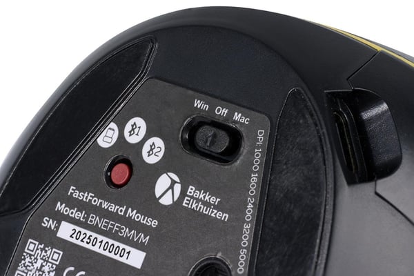 BakkerElkhuizen FastForward hiiri Office Oikeakätinen RF Wireless + Bluetooth + USB Type-C Optinen 500 DPI