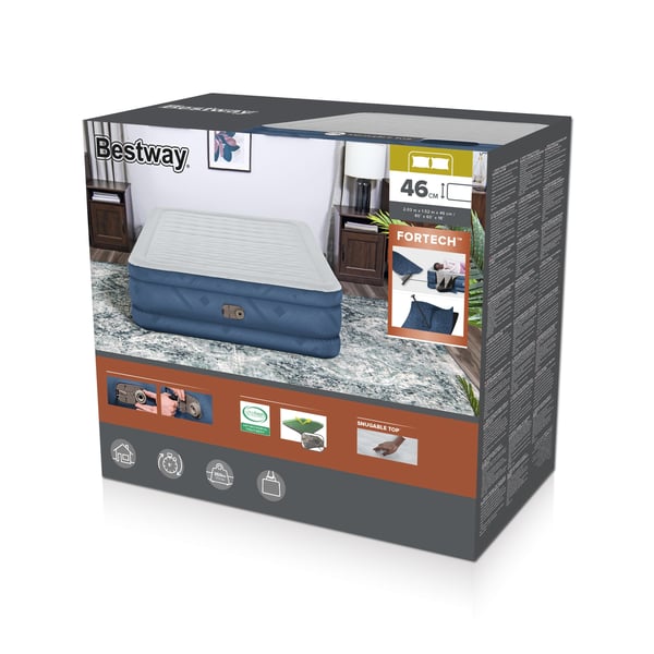 Bestway 69075 / 23 luftmadras Dobbelt madras Blå, Hvid Unisex