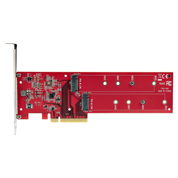 StarTech.com Dubbel M.2 PCIe Adapterkort, PCIe x8/x16 till Dubbla AHCI eller NVMe M.2 SSD:er, PCI Express