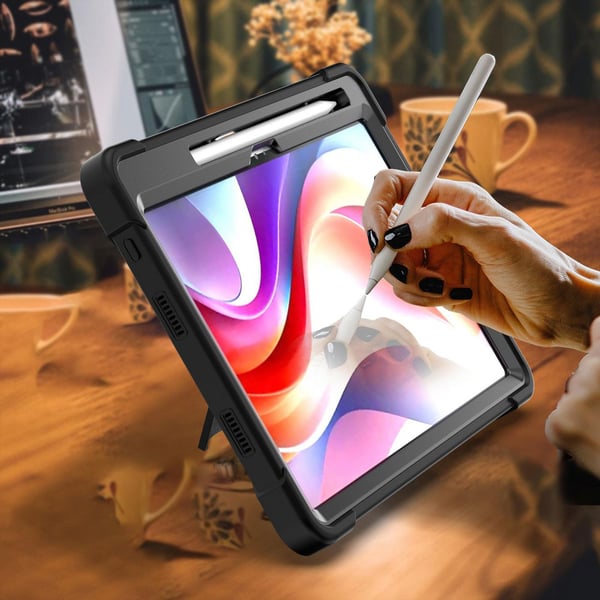 eSTUFF Lenovo Tab K12 TAMPA Defender without built-in screen protector. Black Svart