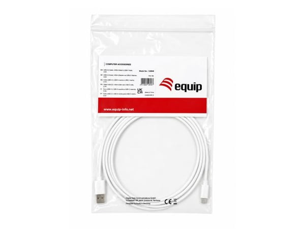 Equip 128848 USB-kaapeli USB 2.0 2 m USB A USB C 0,48 Gbit/s Valkoinen