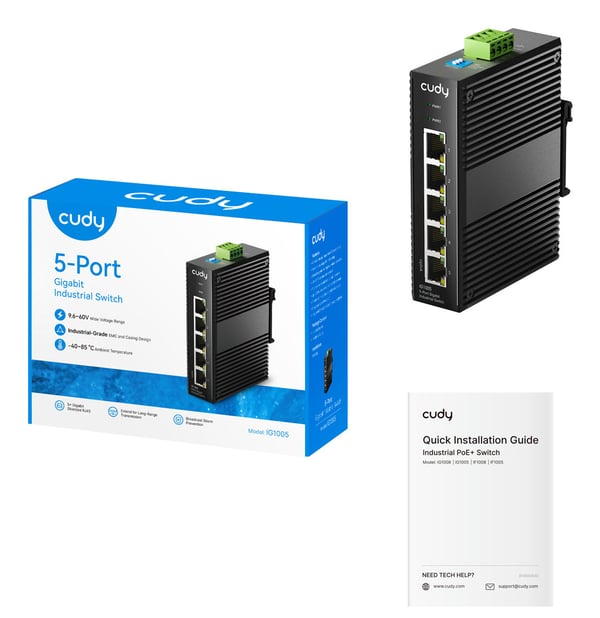 Cudy IG1005 nätverksswitchar Ohanterad Gigabit Ethernet (10/100/1000) Svart