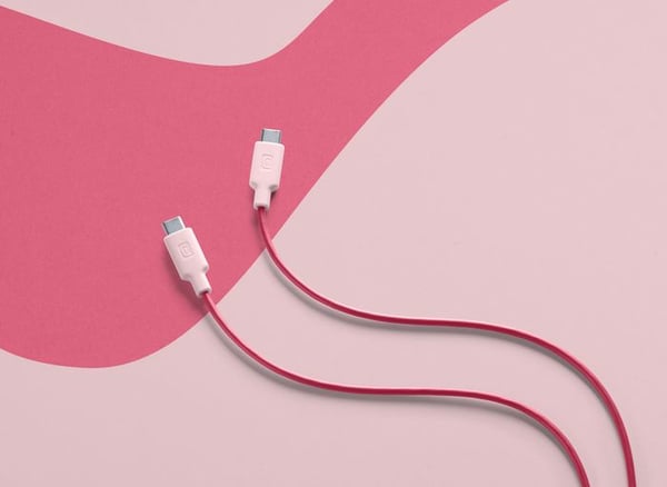 Cellularline 8018080433238 USB-kablar 1 m USB C 60 W Rosa