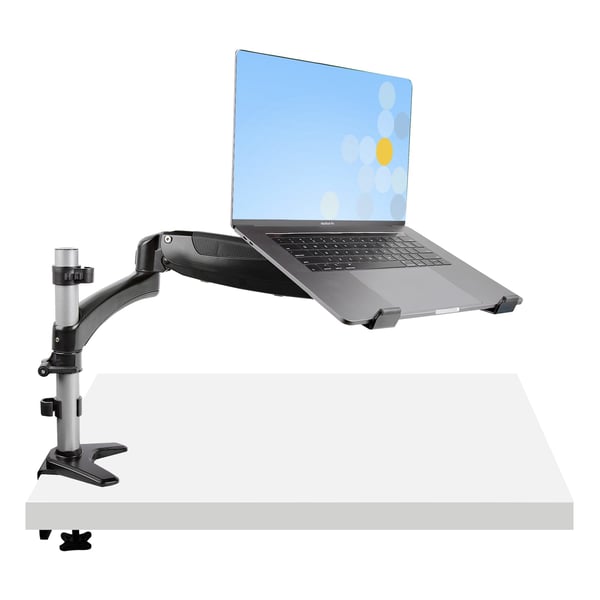 StarTech.com Skrivbordsmonterad arm för bärbar dator - Fullt rörlig ledad arm för bärbar dator eller en 34-tums skärm - Hylla för bärbar dator med VESA-fäste - Ergonomiskt justerbart stativ för bärbar dator - Skrivbordsklämma