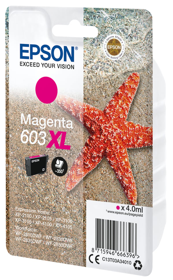 Epson 603 Blæk Seestjerne Enkelt, XL, magenta
