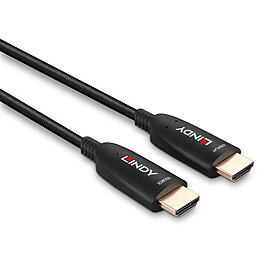 Lindy HDMI-kabel - HDMI han til HDMI han - 15 m - Fiberoptisk - Sort - understøtter 8K 60 H