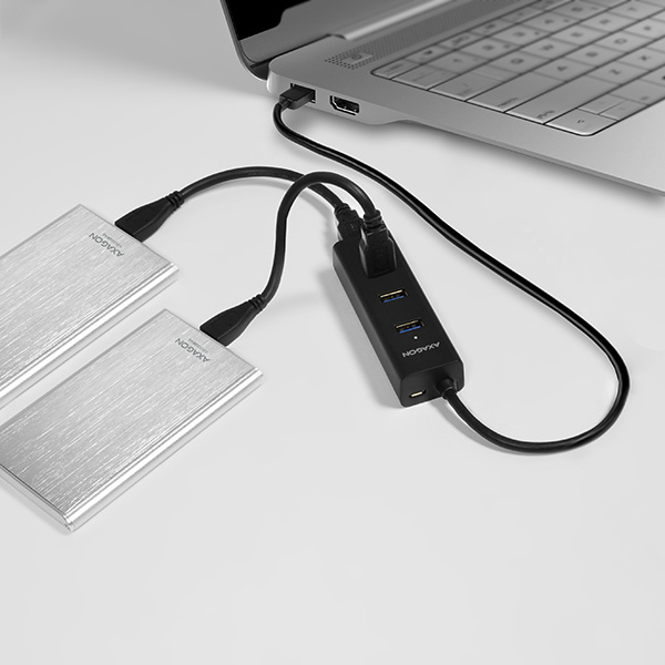 Axagon HUE-S2B gränssnittshubbar USB 3.2 Gen 1 (3.1 Gen 1) Type-A 5000 Mbit/s Svart