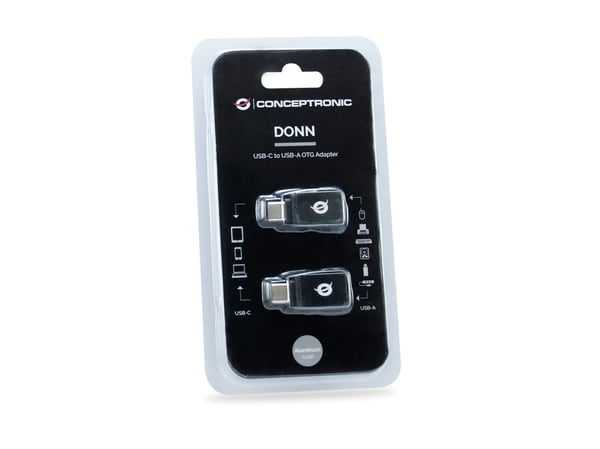Conceptronic DONN03G kabelomvandlare (hane/hona) USB 3.1 Gen 1 Type-C USB 3.1 Gen 1 Type-A Svart