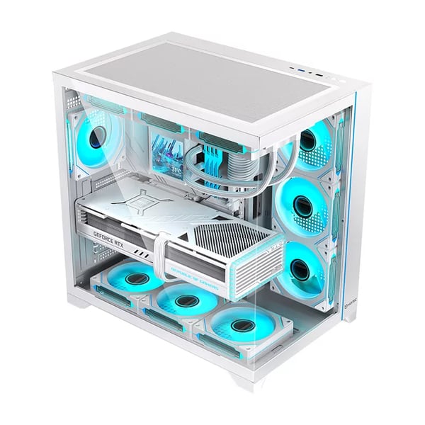 Hiditec H3 PRO Midi Tower Transparent, Vit
