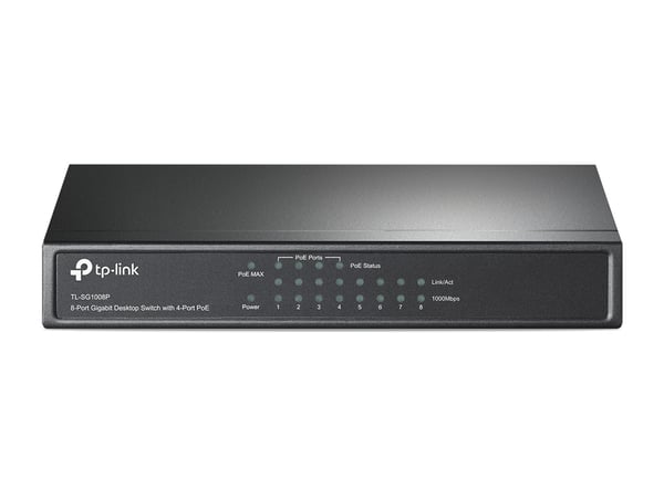 TP-LINK TL-SG1008P - Kytkin - hallitsematon - 4 x 10/100/1000 (PoE)