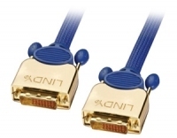 Lindy 2.0m Premium Gold DVI-D Dual Link DVI kabel 2 m Blå