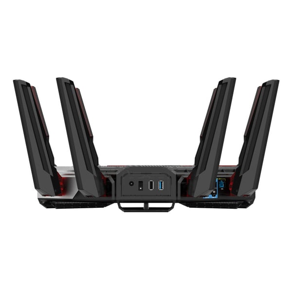 ASUS ROG Rapture GT-BN98 trådlös router 10 Gigabit Ethernet Quad-band (2.4 GHz / 5 GHz-1 / 5 GHz-2 / 6 GHz) Svart, Vit